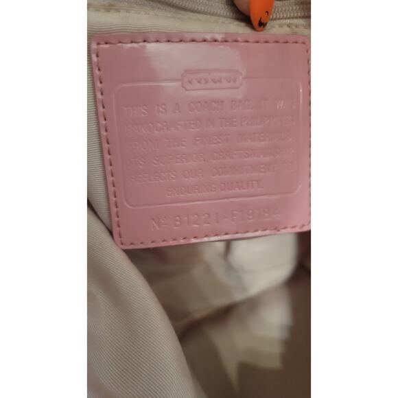 Coach Scribble Pop Art Tote Bag F19184 Pink Patent Leather Trim Shoulder Purse - Picture 6 of 15